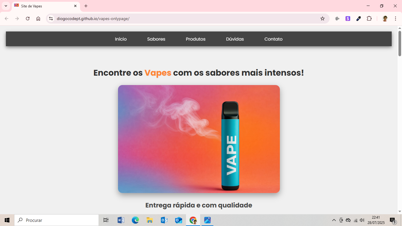 versão desktop do site